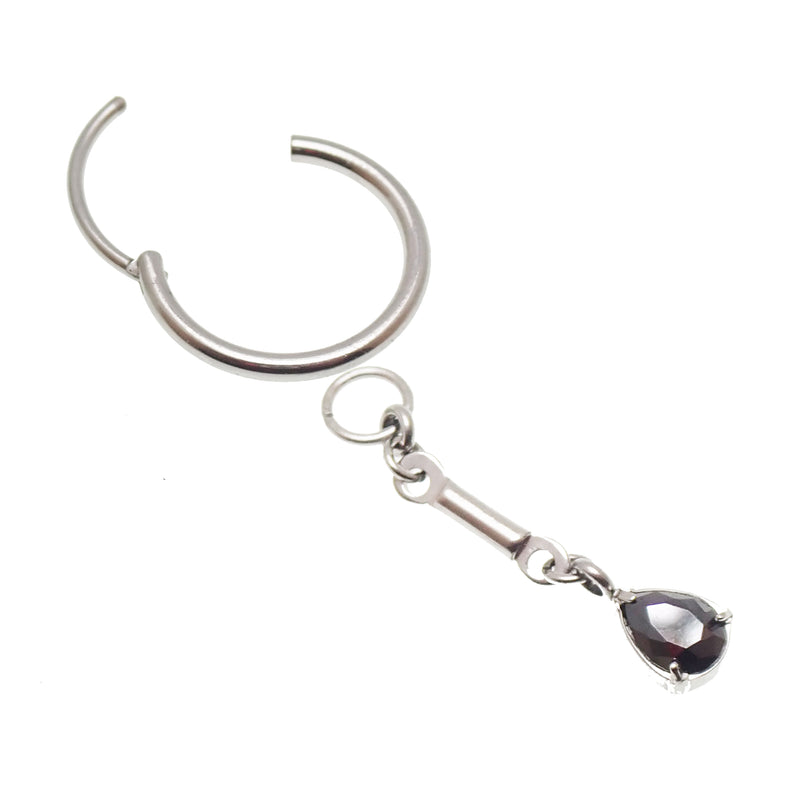 20g Titanium Hoop & charm dangle Earring