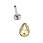 Large CZ Teardrop Flat Back 14g, 16g, 18g