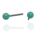 Titanium Barbell Kiwi Green Fire Opals