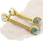 Moss Agate Nipple barbell Piercing 16g