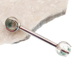 Moss Agate Nipple barbell Piercing 16g