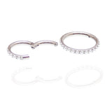 Pearl  Titanium Hinged Clicker Ring 16g