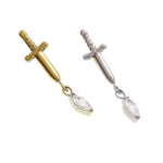 Dagger Titanium Flatback Piercing 18g, 16g, 14g