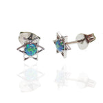 Star and Opal Titanium Earrings