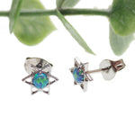 Star and Opal Titanium Earrings